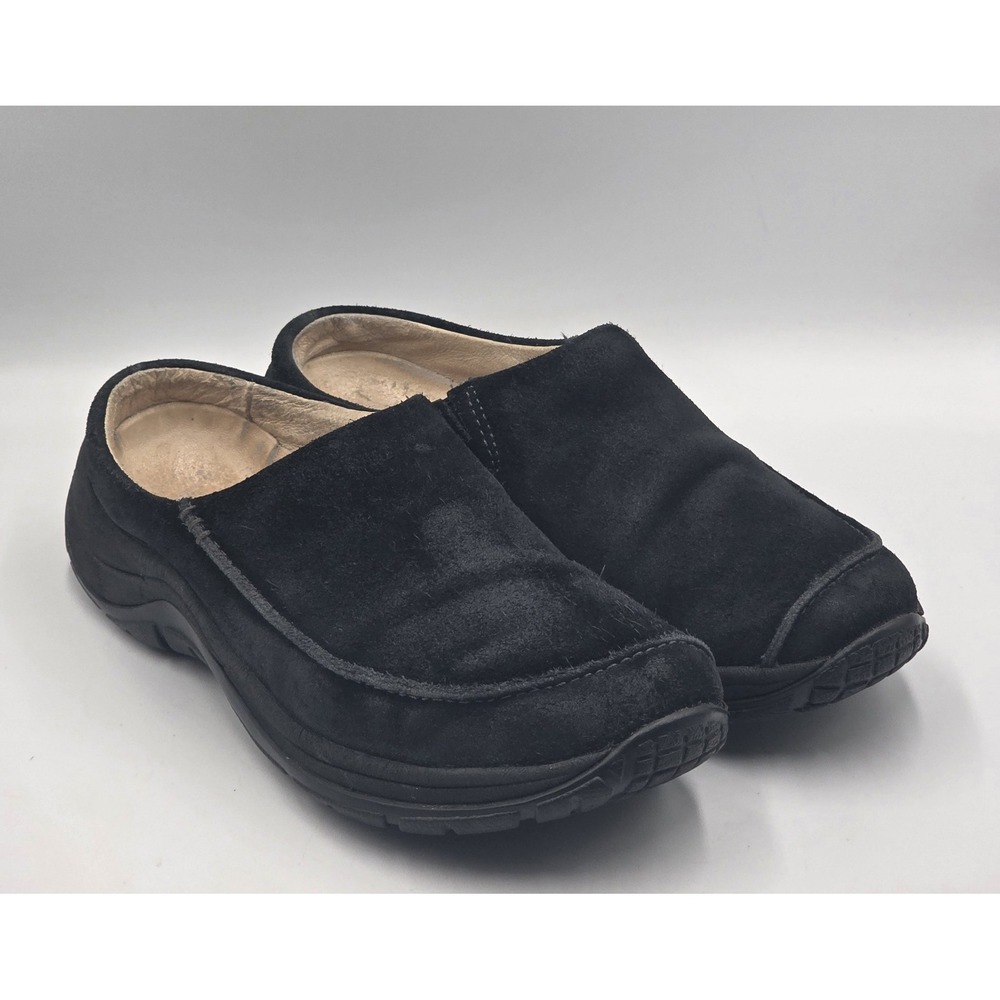L.L. Bean Black Suede Casual Loafers Slip-On Shoes AFH2 04 Womens Sz 9.5 M